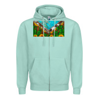 Seafoam cactus sunflower cowhide and turquoise license plate Zipper Hoodie - Artiststas