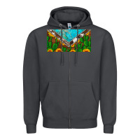 Smoke cactus sunflower cowhide and turquoise license plate Zipper Hoodie - Artiststas
