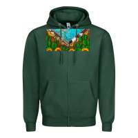 Sports Green cactus sunflower cowhide and turquoise license plate Zipper Hoodie - Artiststas