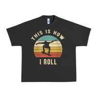 Pigment Black Skater - This Is How I Roll Retro Skateboard Gift Urban Heavy Tee - longCreatives