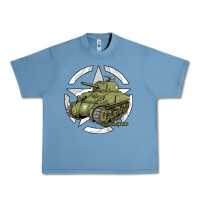 Pebble Blue Sherman M4A1 WWII Army Tank History Vintage Urban Heavy Tee - longCreatives
