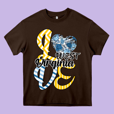 Love West Virginia Heavy Core Tee Designed By Bettercallsaul
