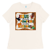 Jesus Flannel's Pumpkins Blessings Ladies Tee | Teevron