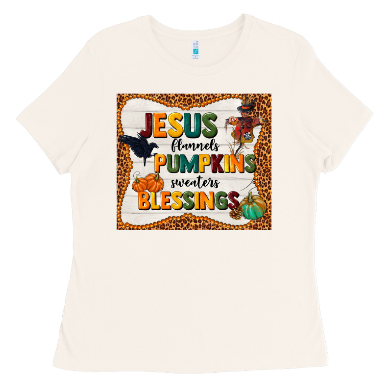 Jesus Flannel's Pumpkins Blessings Ladies Tee by TumblerDesignByShophia | Teevron