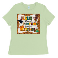 Matcha jesus flannel's pumpkins blessings Ladies Tee - TumblerDesignByShophia