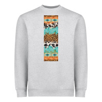 Heather Grey fall pattern Heavyweight Sweatshirt - Artiststas