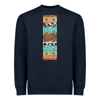 Navy fall pattern Heavyweight Sweatshirt - Artiststas