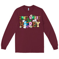Burgundy Easter Day Don't worry be hoppy Long Sleeve Tee - OliviaCreatesArt