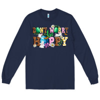 Navy Easter Day Don't worry be hoppy Long Sleeve Tee - OliviaCreatesArt