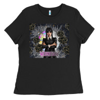 Black gothic girl with black rose Ladies Tee - TumblerDesignByShophia