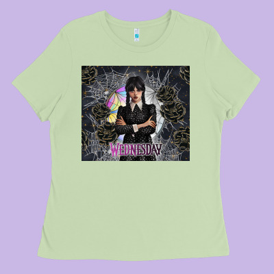 Gothic Girl With Black Rose Ladies Tee Designed By Tumblerdesignbyshophia