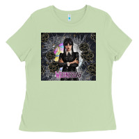 Matcha gothic girl with black rose Ladies Tee - TumblerDesignByShophia