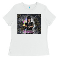 White gothic girl with black rose Ladies Tee - TumblerDesignByShophia