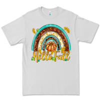 Dove Grey Hello Fall with Rainbow Premium Tee - texasbilliewilder