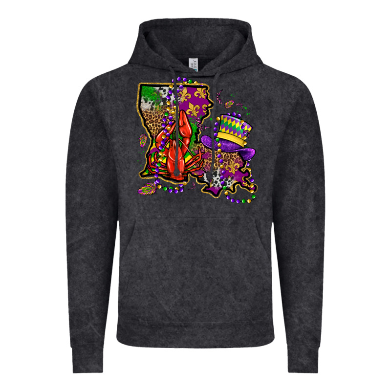 Mardi Gras Louisiana Map Vintage Hoodie by OliviaCreatesArt | Teevron