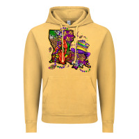 Vintage Mustard mardi gras louisiana map Vintage Hoodie - OliviaCreatesArt