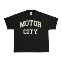 Black Classic Motor City Detroit Varsity Urban Heavy Tee - longCreatives