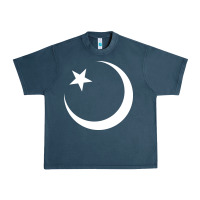 Midnight Navy Islam Symbol Design white Urban Heavy Tee - longCreatives