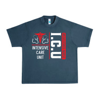 Midnight Navy ICU Registered Nurse Medical Intensive Care Unit Urban Heavy Tee - longCreatives