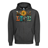 Charcoal Heather western cowhide leopard turquoise  leather aztec sunflower mom Zipper Hoodie - Artiststas