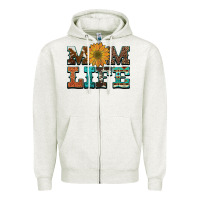 Oatmeal Heather western cowhide leopard turquoise  leather aztec sunflower mom Zipper Hoodie - Artiststas