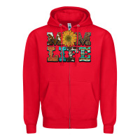 Red western cowhide leopard turquoise  leather aztec sunflower mom Zipper Hoodie - Artiststas