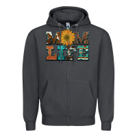 Smoke western cowhide leopard turquoise  leather aztec sunflower mom Zipper Hoodie - Artiststas