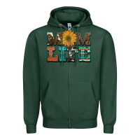 Sports Green western cowhide leopard turquoise  leather aztec sunflower mom Zipper Hoodie - Artiststas