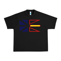 Black Newfoundland and Labrador Flag - 3 Color Urban Heavy Tee - longCreatives