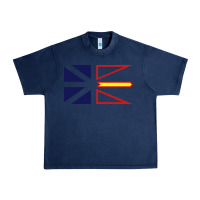 Navy Newfoundland and Labrador Flag - 3 Color Urban Heavy Tee - longCreatives