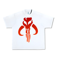 White Mando Mythosaur Skull Sticker Urban Heavy Tee - longCreatives