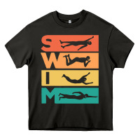 Retro Vintage Swimming Gift For Swimmers Heavy Core Tee | Teevron