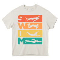 Cream Retro Vintage Swimming Gift For Swimmers Heavy Core Tee - longCreatives