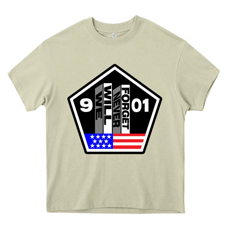 9-11 We Will Never Forget Heavy Core Tee by longCreatives | Teevron