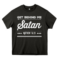 Asphalt Get behind me Satan Matthew 1623 Quote Heavy Core Tee - longCreatives