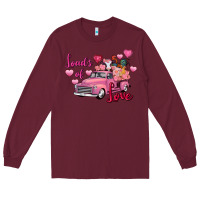 Burgundy Loads of love Valentine's Day farm truck Long Sleeve Tee - FaDigitalArtStudio