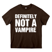Chocolate Brown Definitely Not A Vampire merch Heavy Core Tee - longCreatives