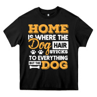 Black dog t  shirt home is where the dog hair stick funny  gift t  shirt Heavy Core Tee - longCreatives