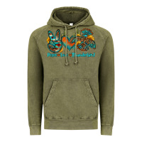 Vintage Olive peace love thunderbird Vintage Hoodie - OliviaCreatesArt