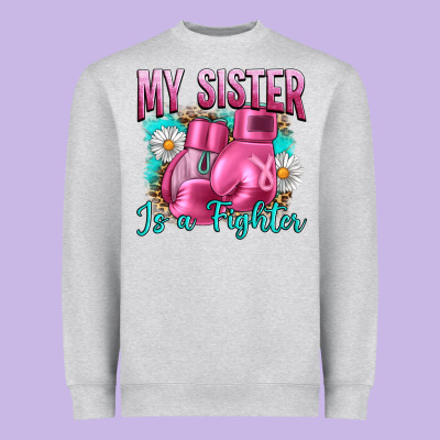 Breast Cancer My Sister Is A Fighter Heavyweight Sweatshirt Designed By Artiststas