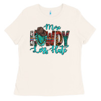 Western More Howdy Less Hate Cowboy Hat Gemstone Ladies Tee | Teevron
