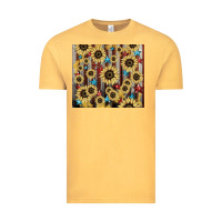 Vintage Mustard America flag sunflower star tumbler Vintage Tee - HowdyJamesFarm