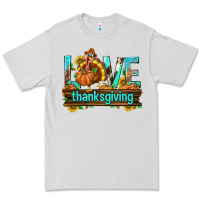 Dove Grey Love Thanksgiving with Turkey Premium Tee - texasbilliewilder