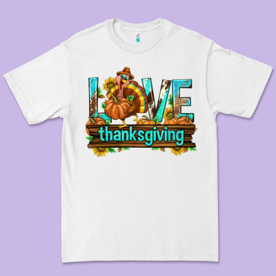 Love Thanksgiving With Turkey Premium Tee Designed By Texasbilliewilder