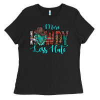 Black Western More Howdy Less Hate Cowboy Hat Gemstone Ladies Tee - HowdyJamesFarm