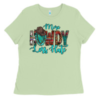 Matcha Western More Howdy Less Hate Cowboy Hat Gemstone Ladies Tee - HowdyJamesFarm