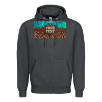 Smoke preview custom name turquoise stone leopard bull skull license plate Zipper Hoodie - Artiststas
