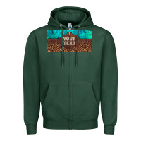 Sports Green preview custom name turquoise stone leopard bull skull license plate Zipper Hoodie - Artiststas