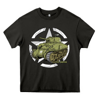 Asphalt Sherman M4A1 WWII Army Tank History Vintage Heavy Core Tee - longCreatives