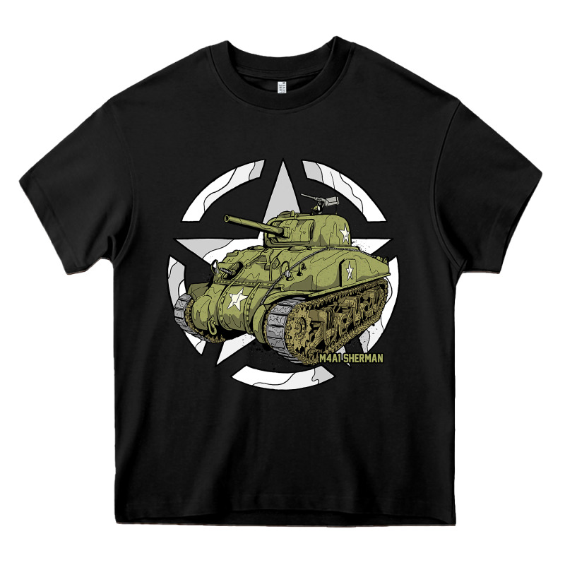 Sherman M4a1 Wwii Army Tank History Vintage Heavy Core Tee by longCreatives | Teevron